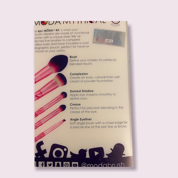 Moda Mystical 6 piece star travel makeup brush set NIB - Picture 5 of 5